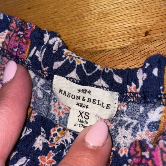 50 Mason & Belle Boho Peasant Cold Shoulders Blouse - Picture 5 of 5